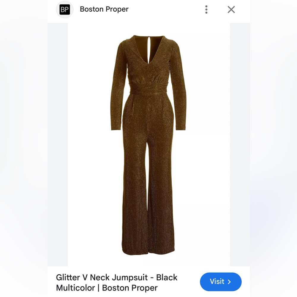 Boston Proper metallic gold and black jumpsuit . New with tags . Small
